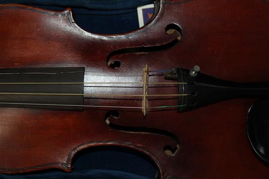 A violin, probably by F.W. Chanot, London 1900, after G. Guarneri